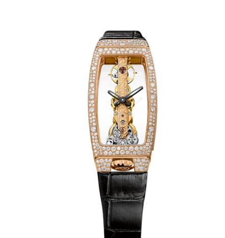 Replica Corum Golden Bridge Miss Rose Gold Snow-Set Watch B113/03845 - 113.249.85/0001 0000